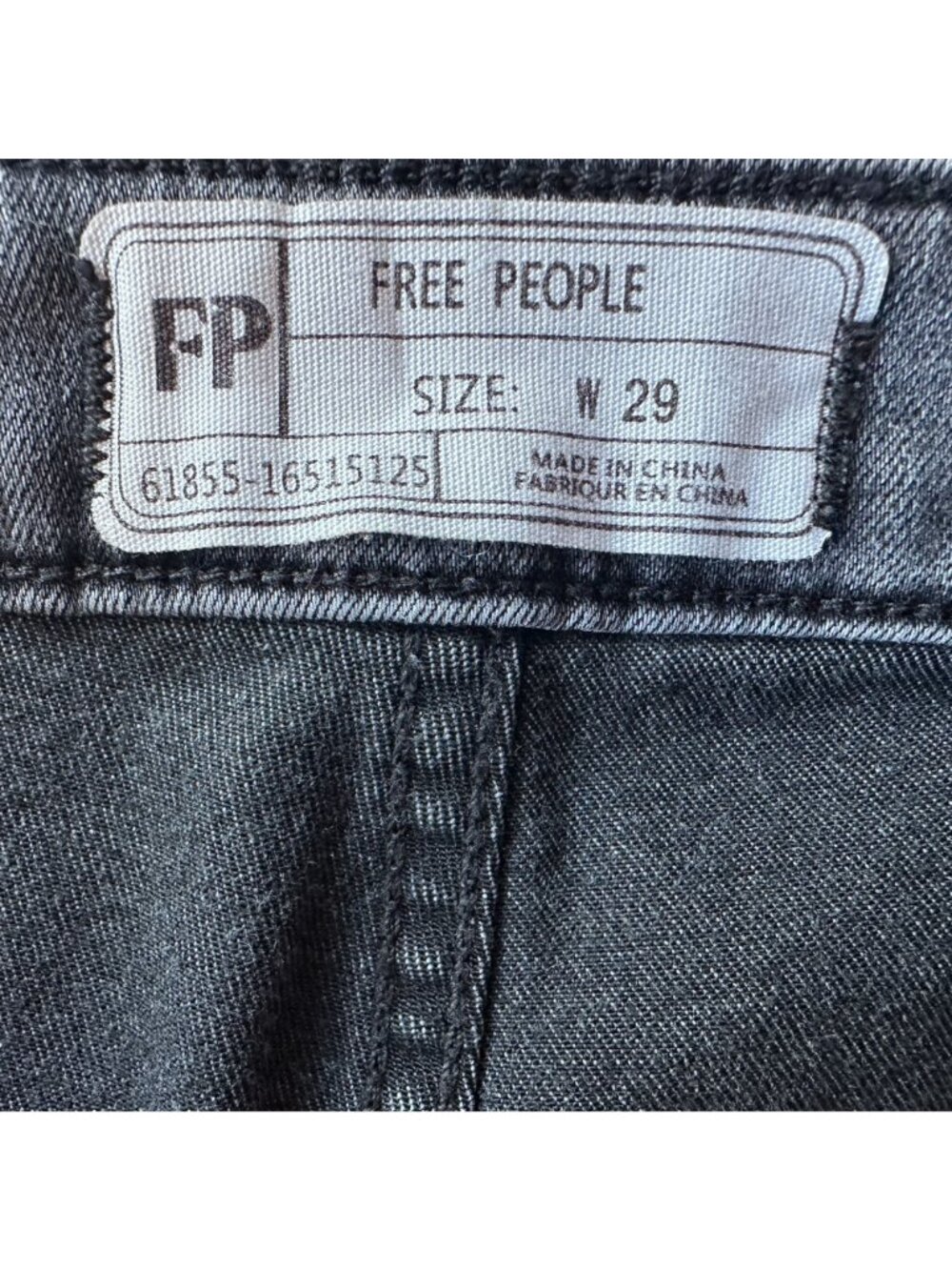 Free People Womens 29 Jeans We The Free Float On Flare Distressed Black Raw Hem - Picture 10 of 14